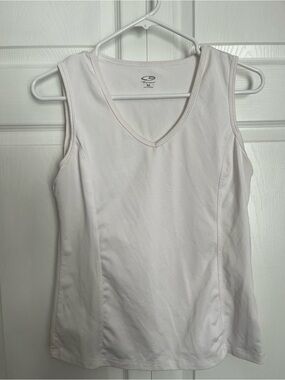 Champion White V-Neck Athletic Tank Top
